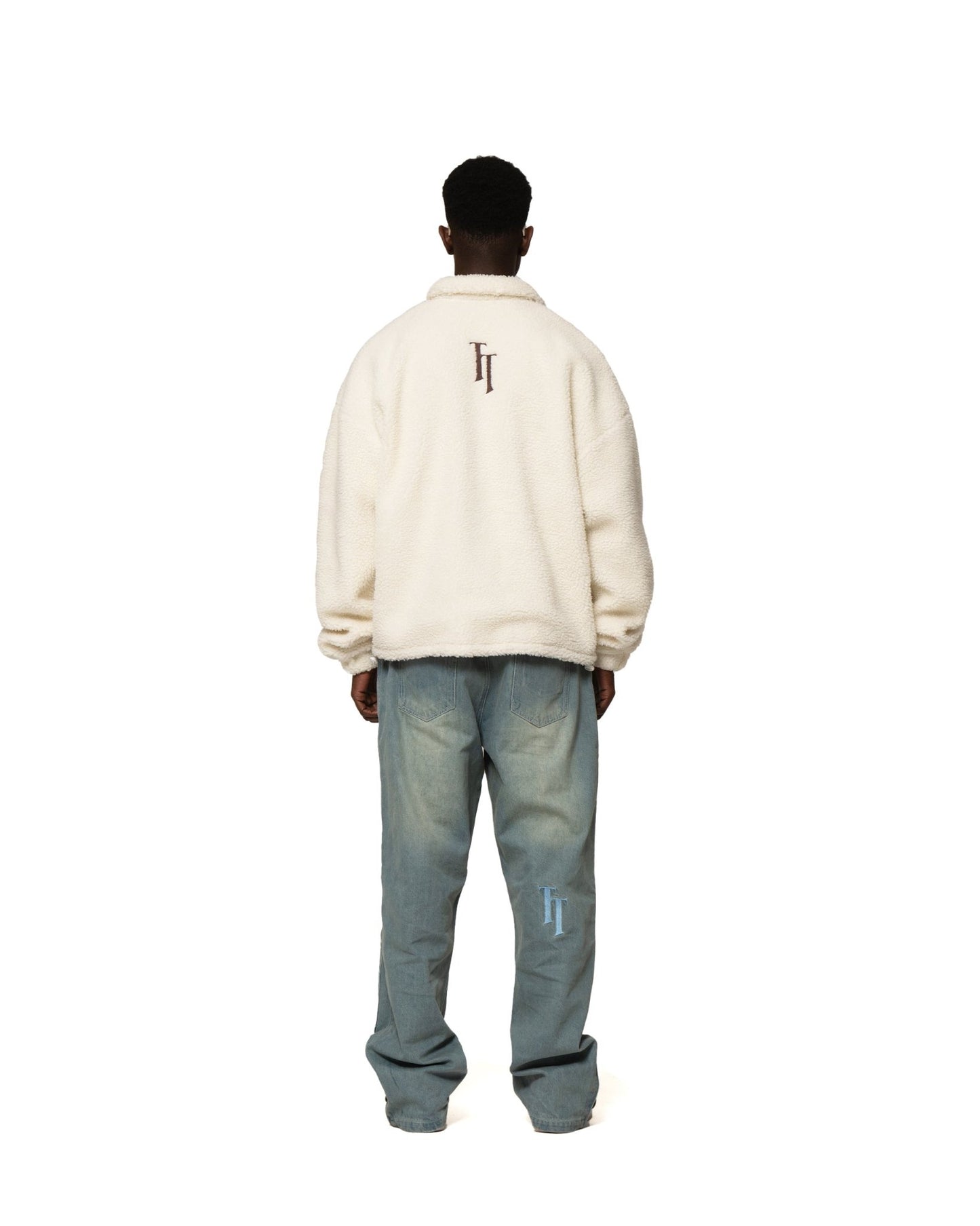 FLEECE OVERSHIRT "OFF-WHITE/BROWN" - theonesclo